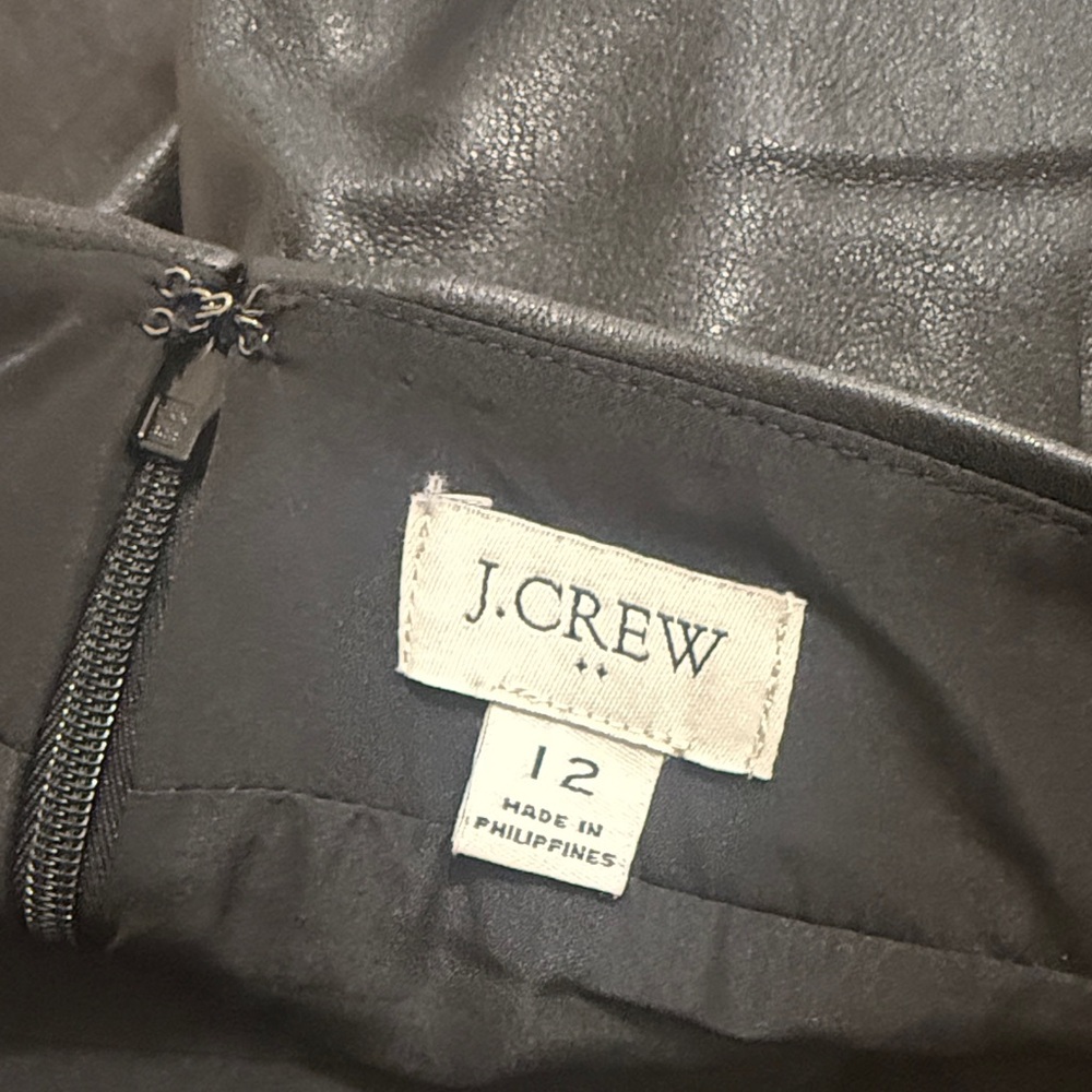 J. Crew Sleek Black Faux Leather Mini Skirt - Picture 2 of 4